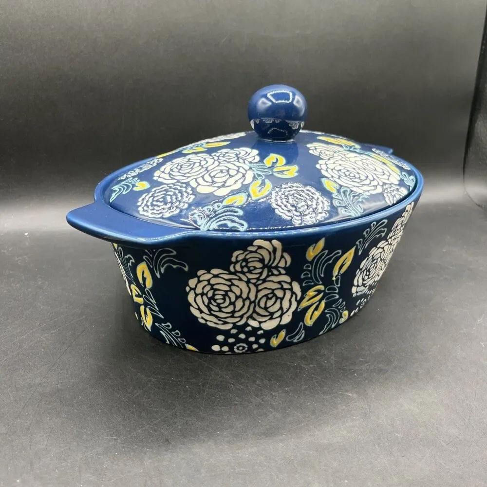 Ceramic Casserole Dish With Lid, Dishes for Oven, Baking Blue